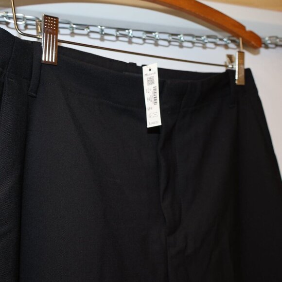 Madewell Womens Black Slim Straight Trousers Size 10 Recycled Polyester Blend - Picture 2 of 14